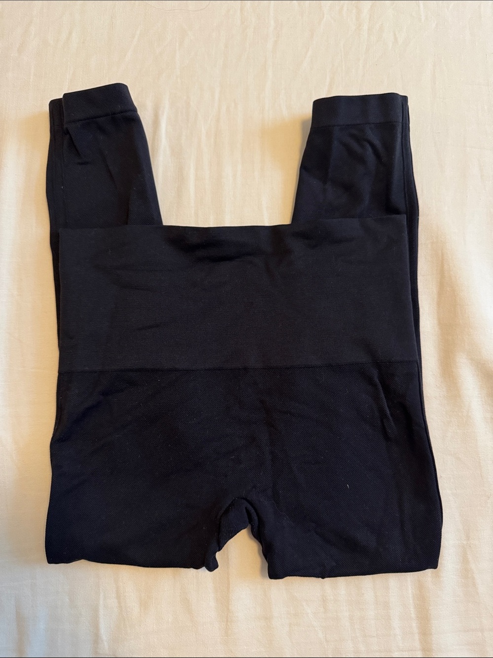 SPANX Black High-Rise Seamless crop Leggings